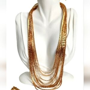 Vintage D'Orlan Multi Strand Chain Necklace